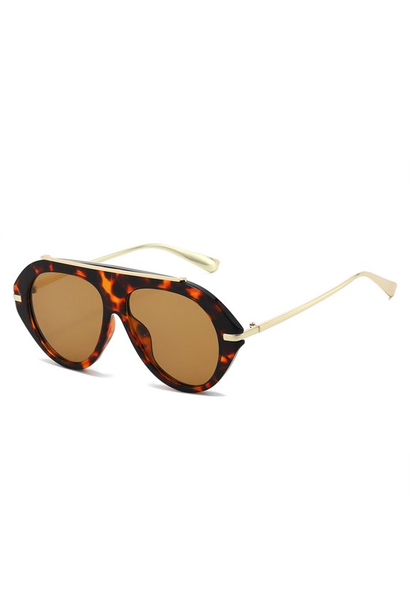 Oversized Aviator Sunglasses UV400 Protection Unisex Plastic Metal Frame Shades
