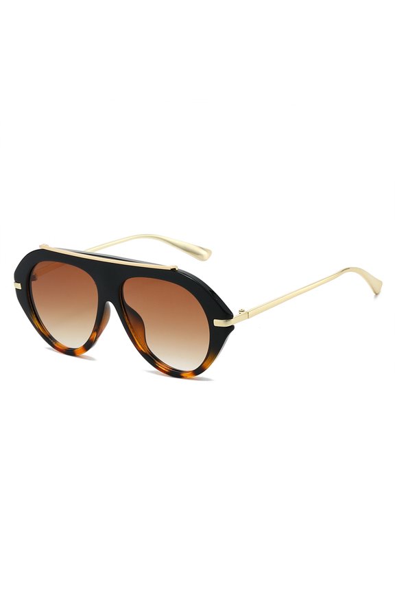 Oversized Aviator Sunglasses UV400 Protection Unisex Plastic Metal Frame Shades