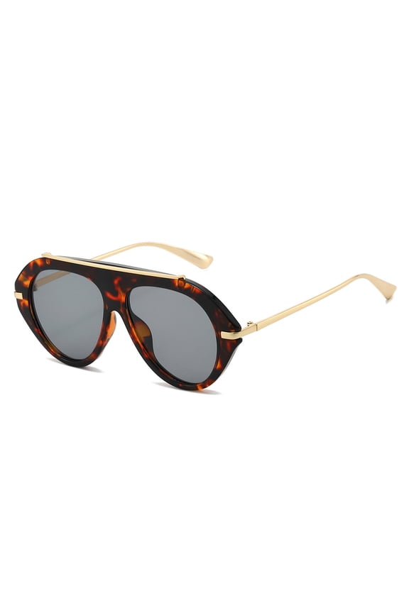 Oversized Aviator Sunglasses UV400 Protection Unisex Plastic Metal Frame Shades