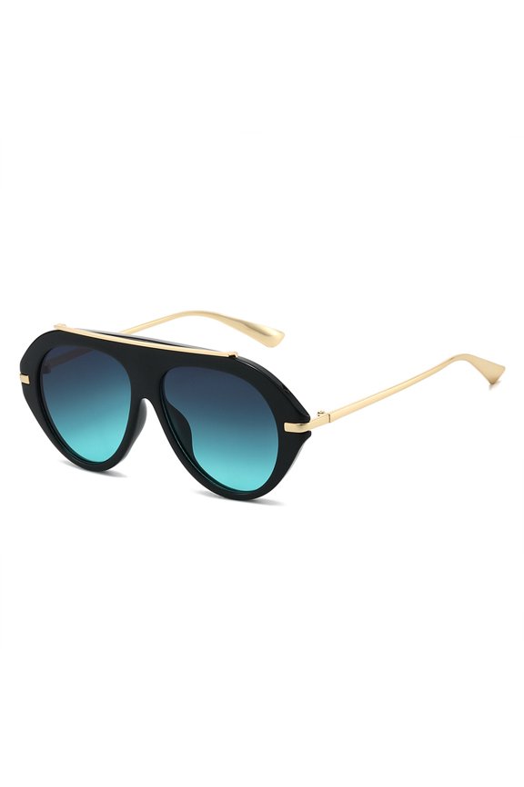 Oversized Aviator Sunglasses UV400 Protection Unisex Plastic Metal Frame Shades