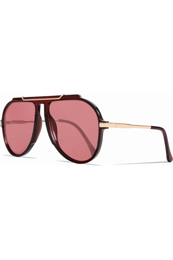 Oversized Aviator Sunglasses for Women Men 2026 70s Retro Gold Metal Sun Glasses Tangle Free Square Aviators