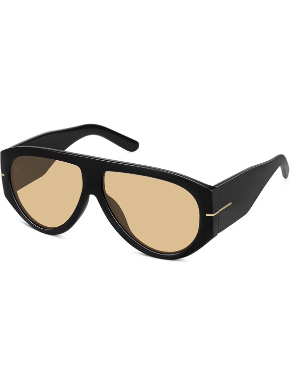 Oversized Aviator Sunglasses for Women, Trendy Wide Frame Shades