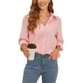 thumbnail image 1 of Oversized Baggy Cotton Linen Button Down T-Shirt Blouse Tops For Women Ladies Vintage Winter Thin Linen V-Neck Tunic Tops Basic Tee OL Office Work T-Shirt, 1 of 4