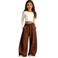 thumbnail image 1 of Oversized Baggy Sweatpants for Girls School Wide Leg Sweat Pants Elastic High Waist Fleece Joggers Trousers Teen Kids Running Casual Trendy Sweatsuits Bottom, 1 of 8