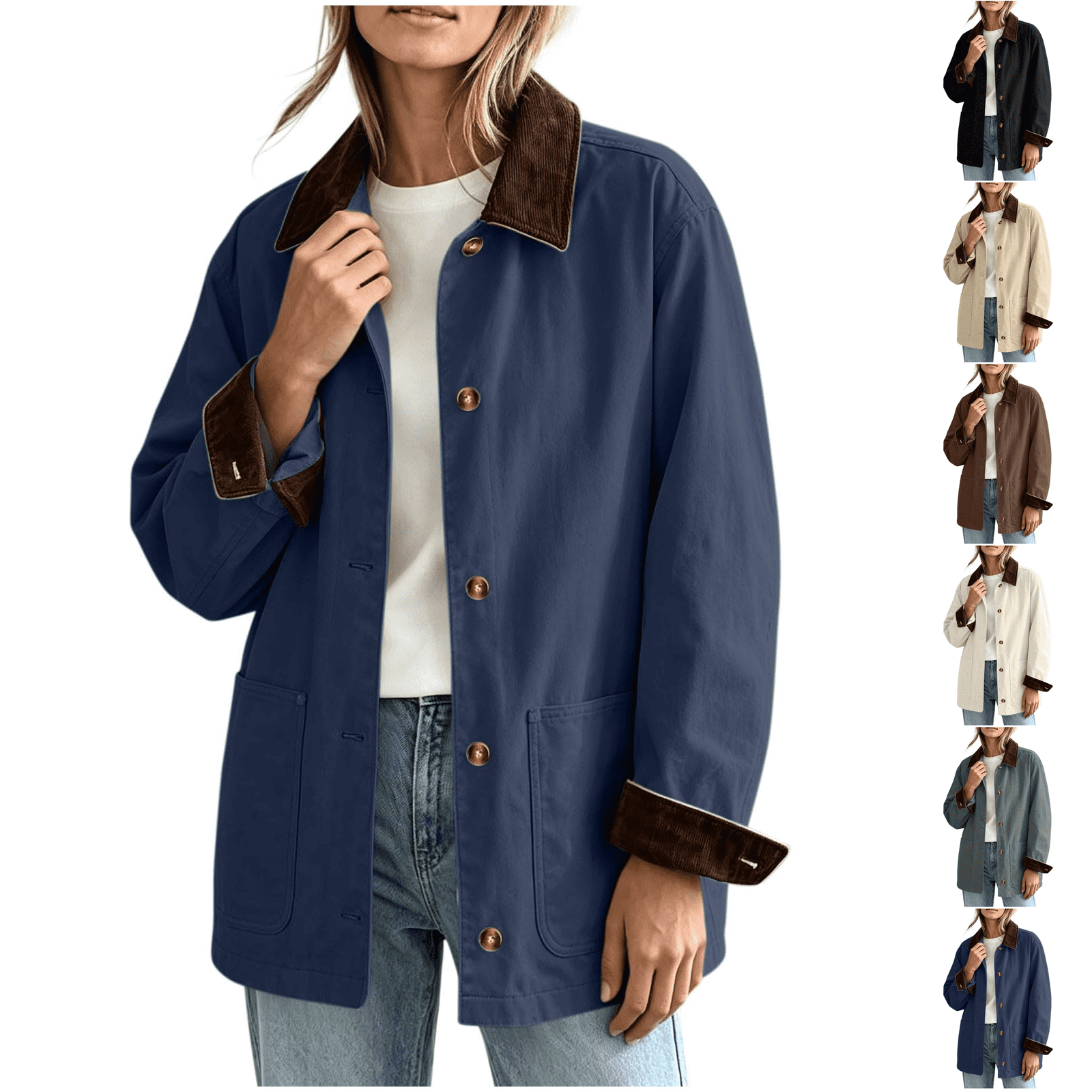 Oversized Barn Jackets for Women Fall Jacket Fashion Trendy Lightweight ...