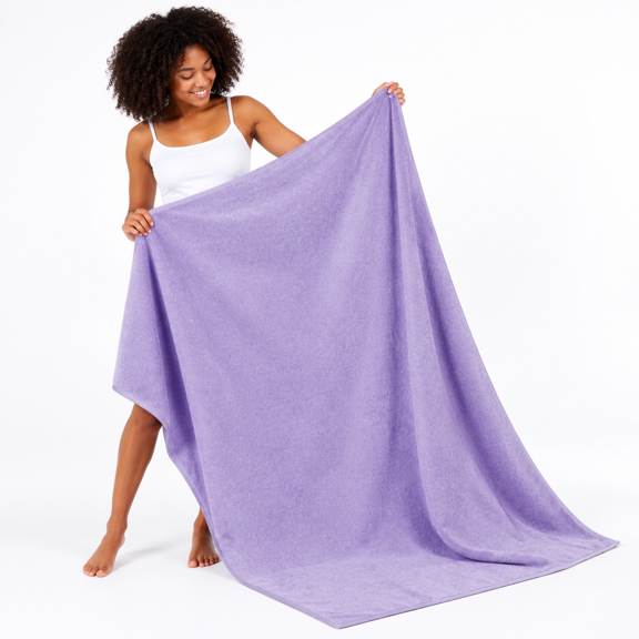 Oversized Bath Sheet 40"x80" Lilac Soft Absorbent Quick Dry Cotton Towel