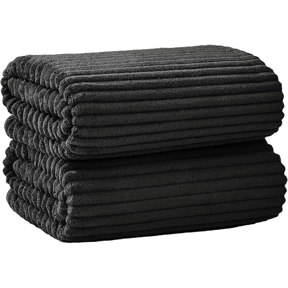 Oversized Bath Sheets 40x80 Inches Extra Large Bath Towels for Adults Super Soft Quick Dry Highly Absobent Microfiber Shower Towels for Bathroom, Pool, Gym, Yoga Towel (Black, 2Piece)