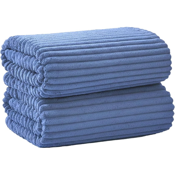 Oversized Bath Sheets 40x80 Inches Extra Large Bath Towels for Adults Super Soft Quick Dry Highly Absobent Microfiber Shower Towels for Bathroom, Pool, Gym, Yoga Towel (Blue, 2Piece)