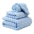 thumbnail image 1 of Oversized Bath Sheets Extra Large Bath Towels Set of 3 for Adults Soft Quick Dry Lightweight Absorbent Stripe Microfiber Shower Towels (Light Blue), 1 of 6