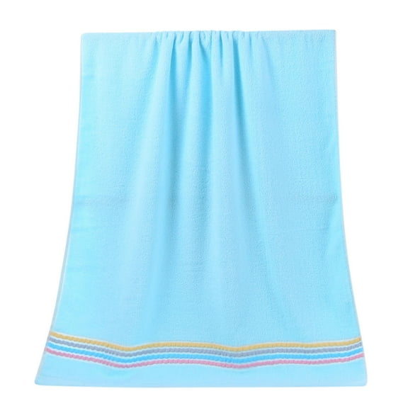 Oversized Bath Towel, Large Cotton Towel, Thick Soft Absorbent, Quick Drying, for Adults Men and Women, Spa and Gym, Bath and Pool, Blue, by FAJHHA