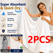 Oversized Bath Towels 2-pack, Extra Large Microfiber Bath Sheets, Quick Dry, Absorbent, Adult, Off White
