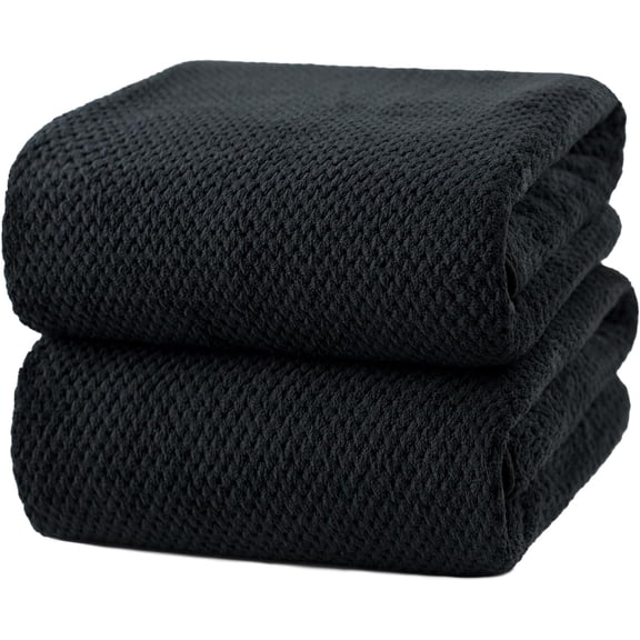Oversized Bath Towels Extra Large 40x80 Inches Bath Sheets for Adults Super Soft Quick Dry Highly Absobent Microfiber Shower Towels (2 Piece, Black)