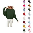 thumbnail image 1 of Oversized Batwing Sleeve Pullover Knit Sweater Crew Neck Long Sleeve Soft Casual Loose Fit Comfortable Fall Winter Fashion, 1 of 4