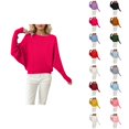 thumbnail image 1 of Oversized Batwing Sleeve Pullover Knit Sweater Crew Neck Long Sleeve Soft Casual Loose Fit Comfortable Fall Winter Fashion, 1 of 4
