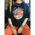 thumbnail image 1 of Oversized Beach Print T-Shirt, Casual Short Sleeve Crew Neck Top For Summer & Spring, Women's Clothing, 1 of 5