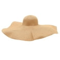 Oversized Beach Straw Hat Wide Brim Sun Hat Summer Roll Up Large Straw