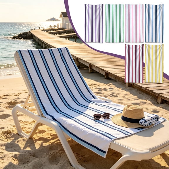 Oversized Beach Towel 30x59 Inch Sand Free Quick Dry Striped Towel for Beach Pool and Summer Vacation