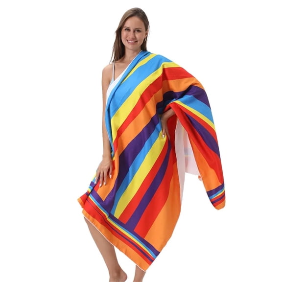 Oversized Beach Towel 35x70 inches Sand-Resistant Microfiber Lightweight Beach Towel Quick-Dry Portable Vacation Essential Pool Camping Gift