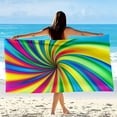 thumbnail image 1 of Oversized Beach Towel 35x71 Inch Sand Free Quick Dry Microfiber Rainbow Swirl Printed Towel for Beach Pool and Summer Vacation, 1 of 6