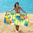 thumbnail image 1 of Oversized Beach Towel 55x27 Inch, Super Absorbent Microfiber Blanket, Sand-Free Thick Beach Towel, Tropical Palm Leaf Print Pool Towel for Pool, Bath, 1 of 9