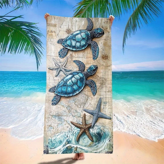 Oversized Beach Towel Beach Blanket Double Sided Velvet Quick Dry & Super Absorbent Fine Fiber Sandproof Adult Beach Towels for Travel Swimming Yoga Picnic 59x28 Inch