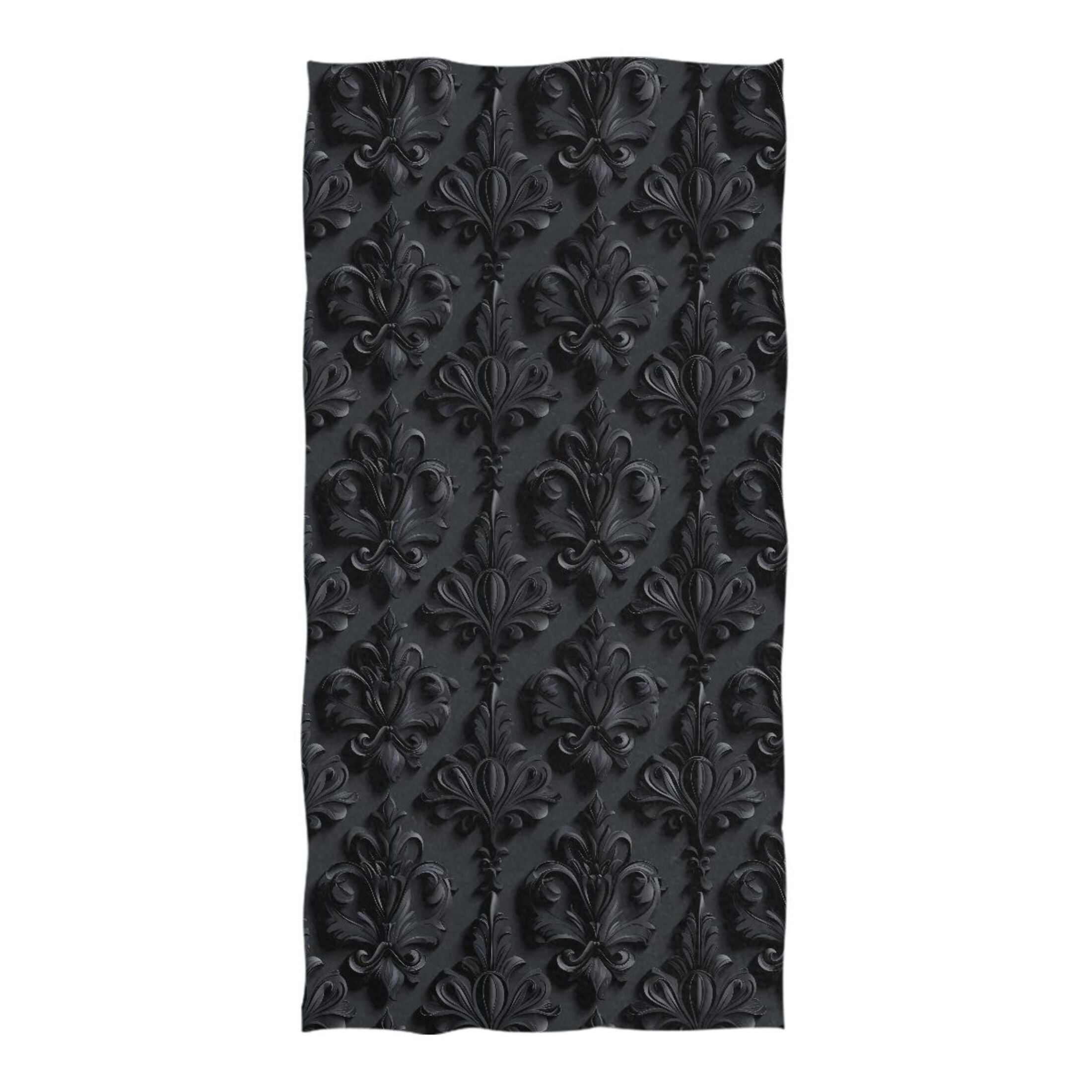 Oversized Beach Towel Extra Large Absorbent Microfiber Bath Towels Soft Quick Drying 3d Dark Black Damask 74"x37"