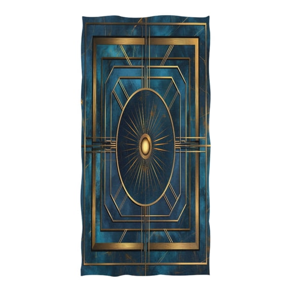 Oversized Beach Towel Extra Large Absorbent Microfiber Bath Towels Soft Quick Drying Abstract Cerulean Geometric 74"x37"