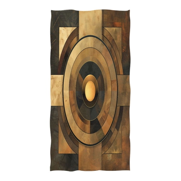 Oversized Beach Towel Extra Large Absorbent Microfiber Bath Towels Soft Quick Drying Abstract Olive Brown Geometric 74"x37"