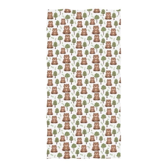 Oversized Beach Towel Extra Large Absorbent Microfiber Bath Towels Soft Quick Drying Cute Bear with Tree 74"x37"