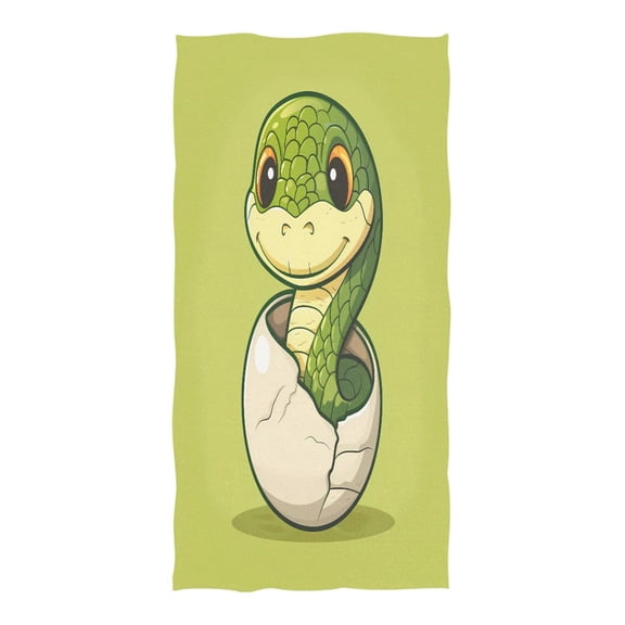 Oversized Beach Towel Extra Large Absorbent Microfiber Bath Towels Soft Quick Drying Cute Snake in Eggshell 74"x37"