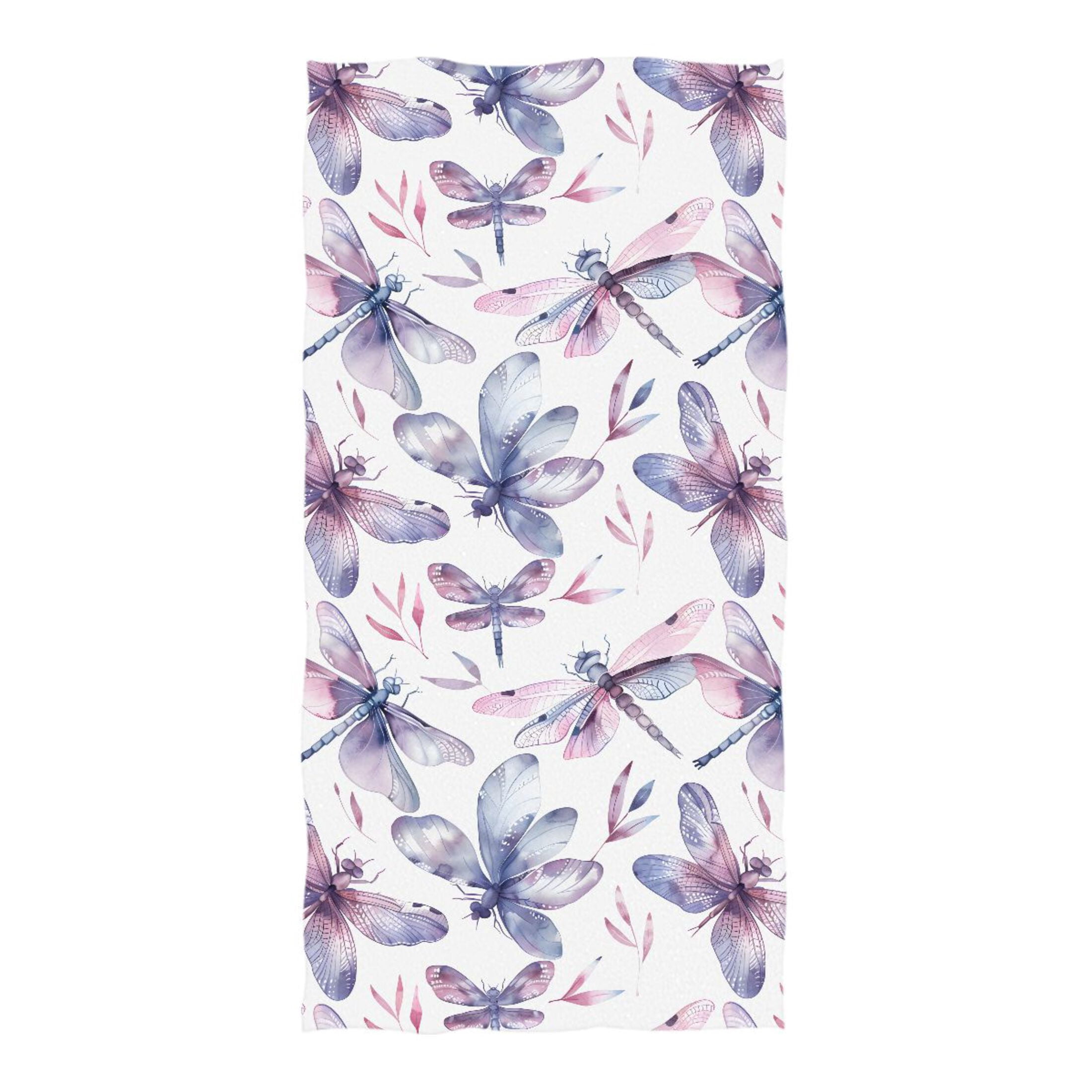 Oversized Beach Towel Extra Large Absorbent Microfiber Bath Towels Soft Quick Drying Dragonflies and Leaf 74"x37"