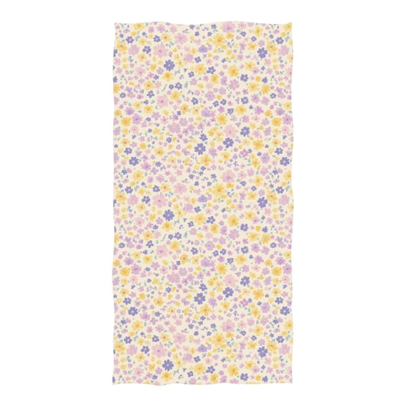 Oversized Beach Towel Extra Large Absorbent Microfiber Bath Towels Soft Quick Drying Lilac Yellow Tiny Flower 74"x37"