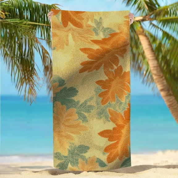 Oversized Beach Towel Microfiber Absorbent Autumn Fall Maple Leaves Sand Free Towels Pool Travel Swimming Bath Shower Towel Beach Towels for Men Women Girls Boys&nbsp;29x58inch