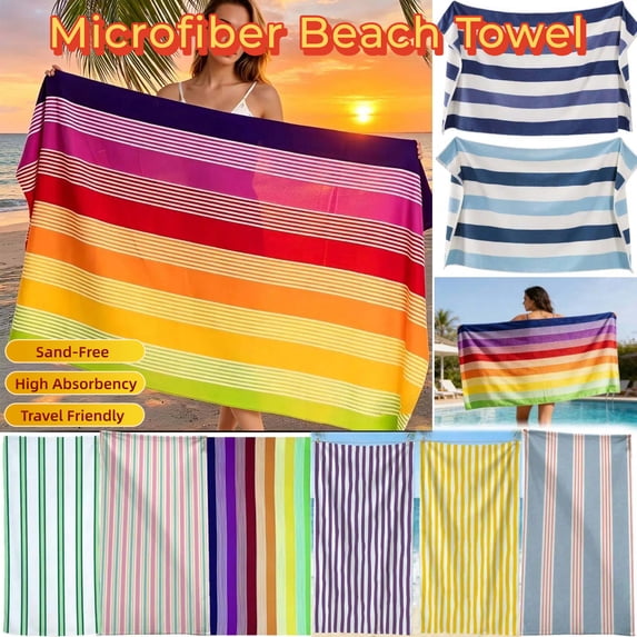 Oversized Beach Towel, Quick-Dry Bath Towel, Stylish Absorbent Towel for Pool Parties & Vacation, 31.5" x 70.87", AKLJWH