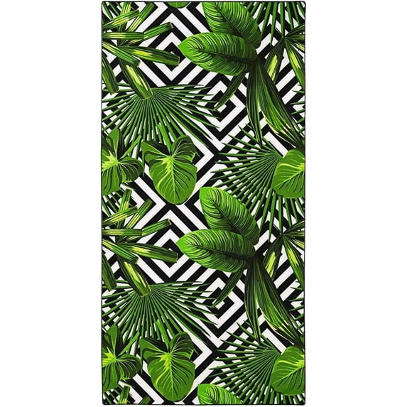 Oversized Beach Towel Quick Dry Sand Free Lightweight Microfiber Beach Towels for Swim Pool Camping Travel, Seaside Sunset Coconut Palm Trees, 36"x72"