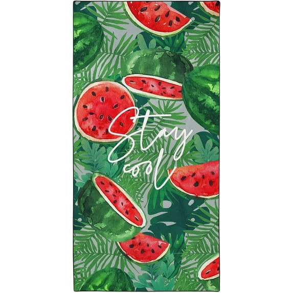 Oversized Beach Towel Quick Dry Sand Free Lightweight Microfiber Beach Towels for Swim Pool Camping Travel, Seaside Sunset Coconut Palm Trees, 36"x72"