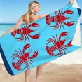 thumbnail image 1 of Oversized Beach Towel Set 27 x 55 ln Large Big Pool Camping Swim Clearance Soft Towels Travel Essentials Accessories Must Haves Vacation Necessities Adult Gifts Lobster,Blue, 1 of 6