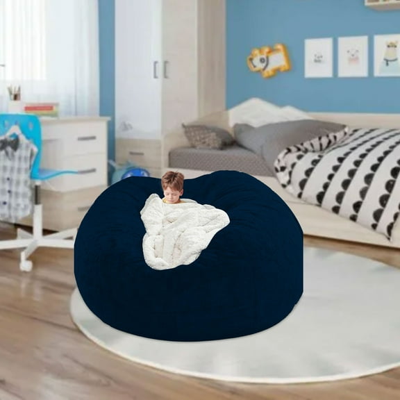 Oversized Bean Bag Chair - CSSAD BeanBag Chairs for Adults, Living Room Furniture Sofa with Inner Bag, Round Fluffy Couch for Bedroom College Dorm
