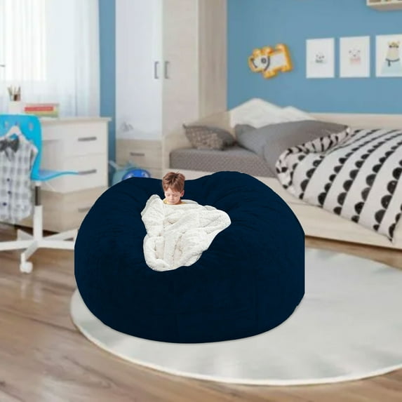 Oversized Bean Bag Chair - CSSAD BeanBag Chairs for Adults, Living Room Furniture Sofa with Inner Bag, Round Fluffy Couch for Bedroom College Dorm