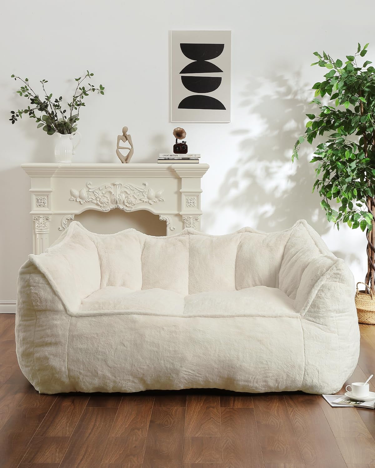 Oversized Bean Bag Chair Sofa for Adults Children,2-Seater Loveseat