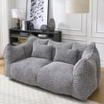 thumbnail image 1 of Oversized Bean Bag Chairs for Adults, 73" Fluffy Loveseat Bean Bag Sofa with Armrest and High-Density Foam Filled, Plush Comfy Lazy Sofa for Living Room, Bedroom, Apartment, Grey, 1 of 7