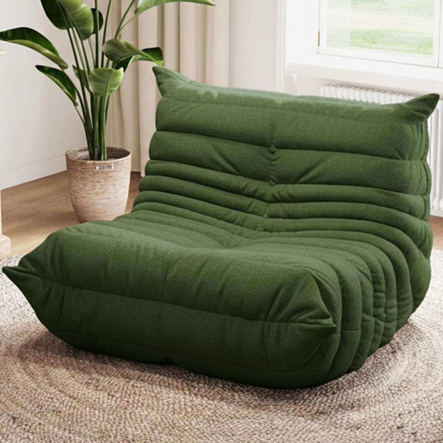 Oversized Bean Bag Chairs for Adults, Giant Beanbag Chair with Memory Foam, Comfy Lounge Chair Lazy Sofa for Apartment, Living Room, Bedroom, Office(Teddy Fabric)