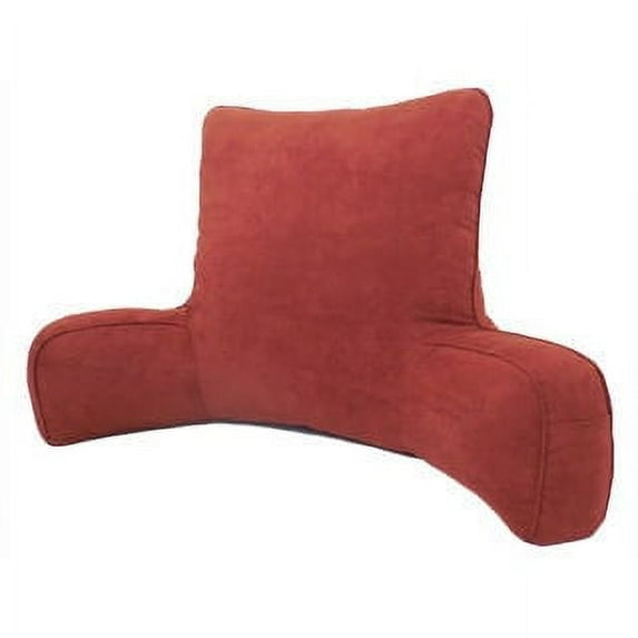 Oversized Bed Rest Lounger Pillow - Faux Suede Fabric with Polyester Filling, Solid Color Burgundy Red