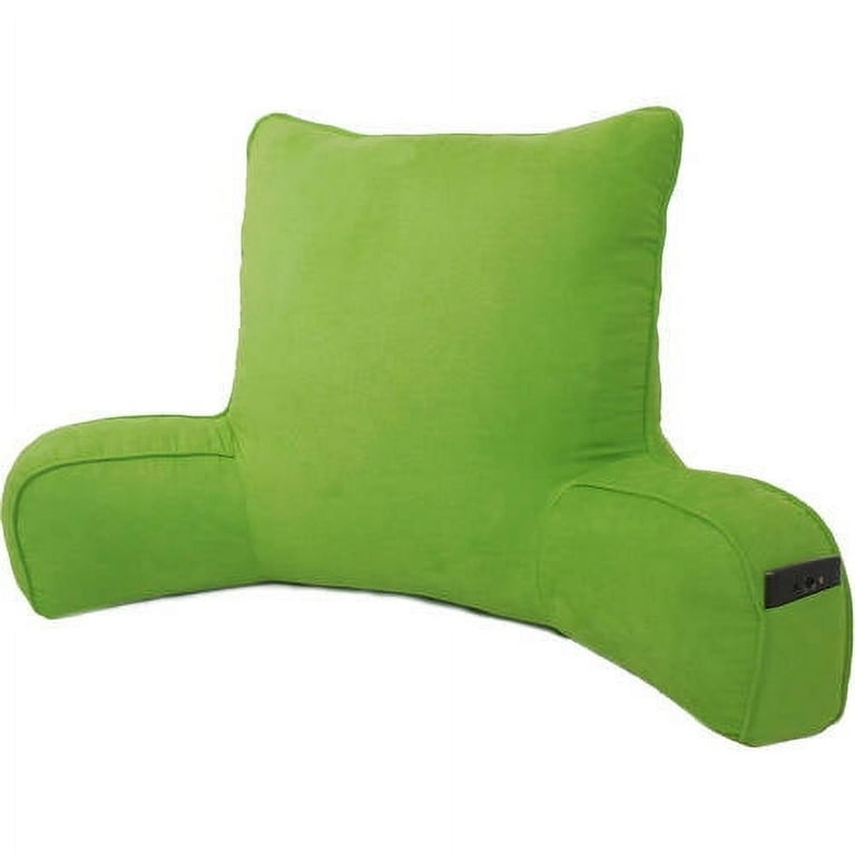 Oversized Bed Rest Lounger Pillow Faux Suede Fabric with Polyester Filling Solid Color Lime Green