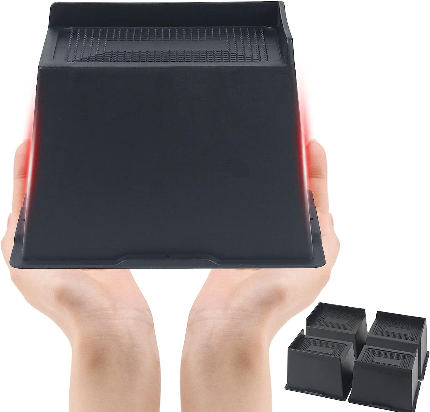 Oversized Bed Risers 6 Inch Heavy Duty 4 Pack, Rectangle Furniture ...