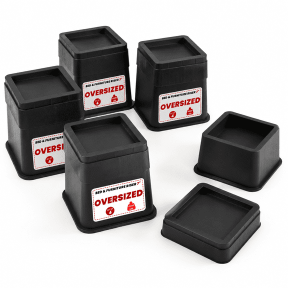 Oversized Bed Risers Heavy Duty 7 Inch 4 Pack Niture For Sofas Stackable In 2 5 Or 7 Supports Up To 11000 Lbs Square Raising Block