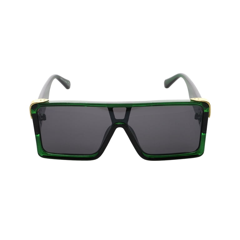Oversized Big Thick Flat Top Shield Square Sunglasses  display picture 3
