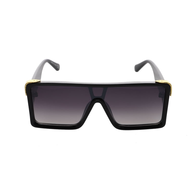 Oversized Big Thick Flat Top Shield Square Sunglasses  display picture 1