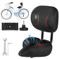 thumbnail image 1 of Oversized Bike Seat with Backrest, Breathable Bicycle Saddle with Back Support, Wide Bike Padded PU Cushion Saddle, Universal Saddle Replacement for Tricycle, Height Adjustable, 1 of 6