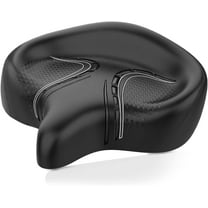 Oversized Bike Seat, Wide Bicycle Saddle Novel Backrest Design for Electric Bike, Universal Fit Exercise Bike or Road Stationary Bike Seat Cushion for Men & Women